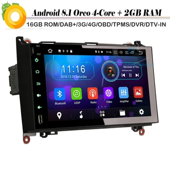 

DAB+ WiFi 4G Android 8.1 Autoradio Car stereo DVR OBD Car GPS Navigation Player FOR Mercedes A/B Class Sprinter Viano Vito W639