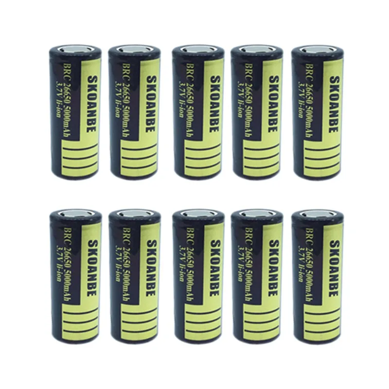 Аккумулятор SKOANBE 26650 аккумулятор 5000mAh3.7v литий ионный фактическая