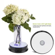 Круглый светодиодный светильник для кристалла, красочный дисплей, подставка, лампа, лазерный дисплей, держатель для стеклянной бутылки, хрустальное художественное украшение, лидер продаж