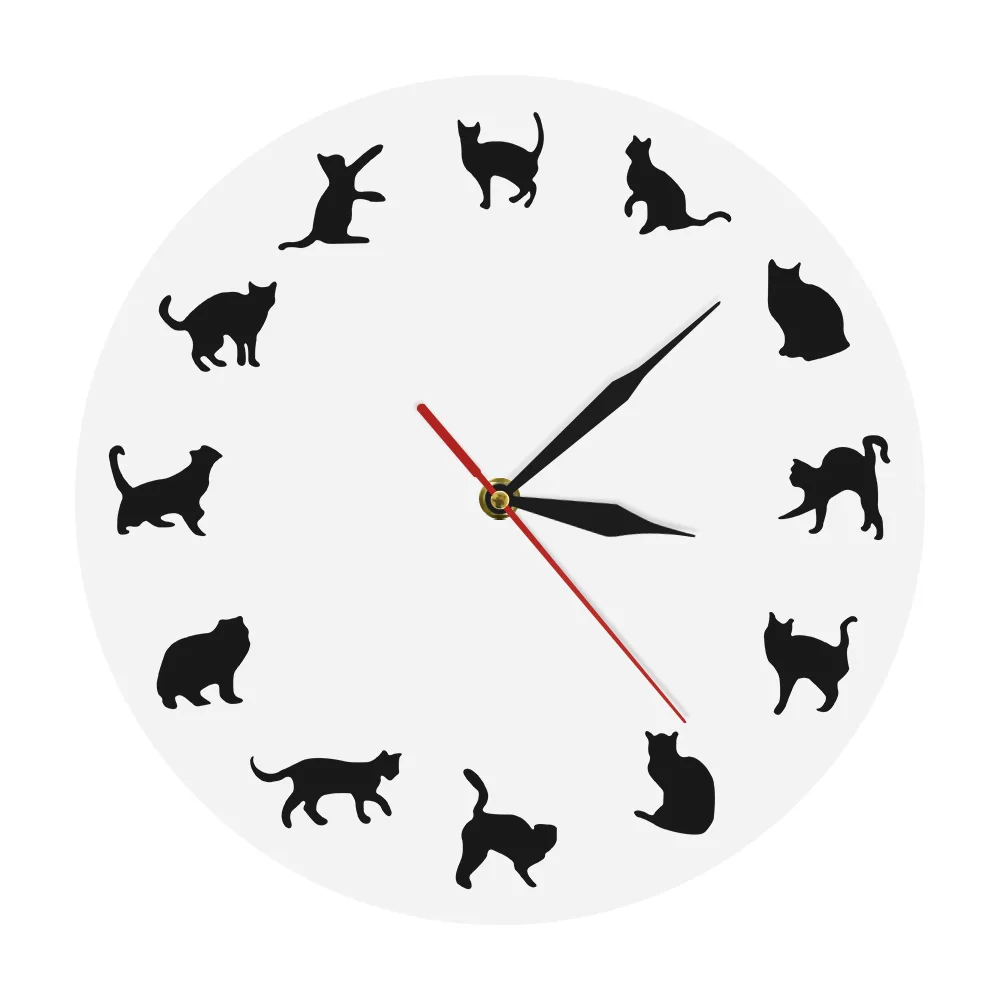 Buy Black Cat Kitty Decorative Wall Clock Watch Wall