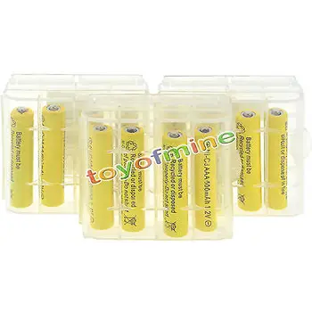 

4/8/12pcs AAA NiMH 1800mAh 1.2v Rechargeable Battery Garden Solar Light Lamp+1/2/3pcs Case yellow