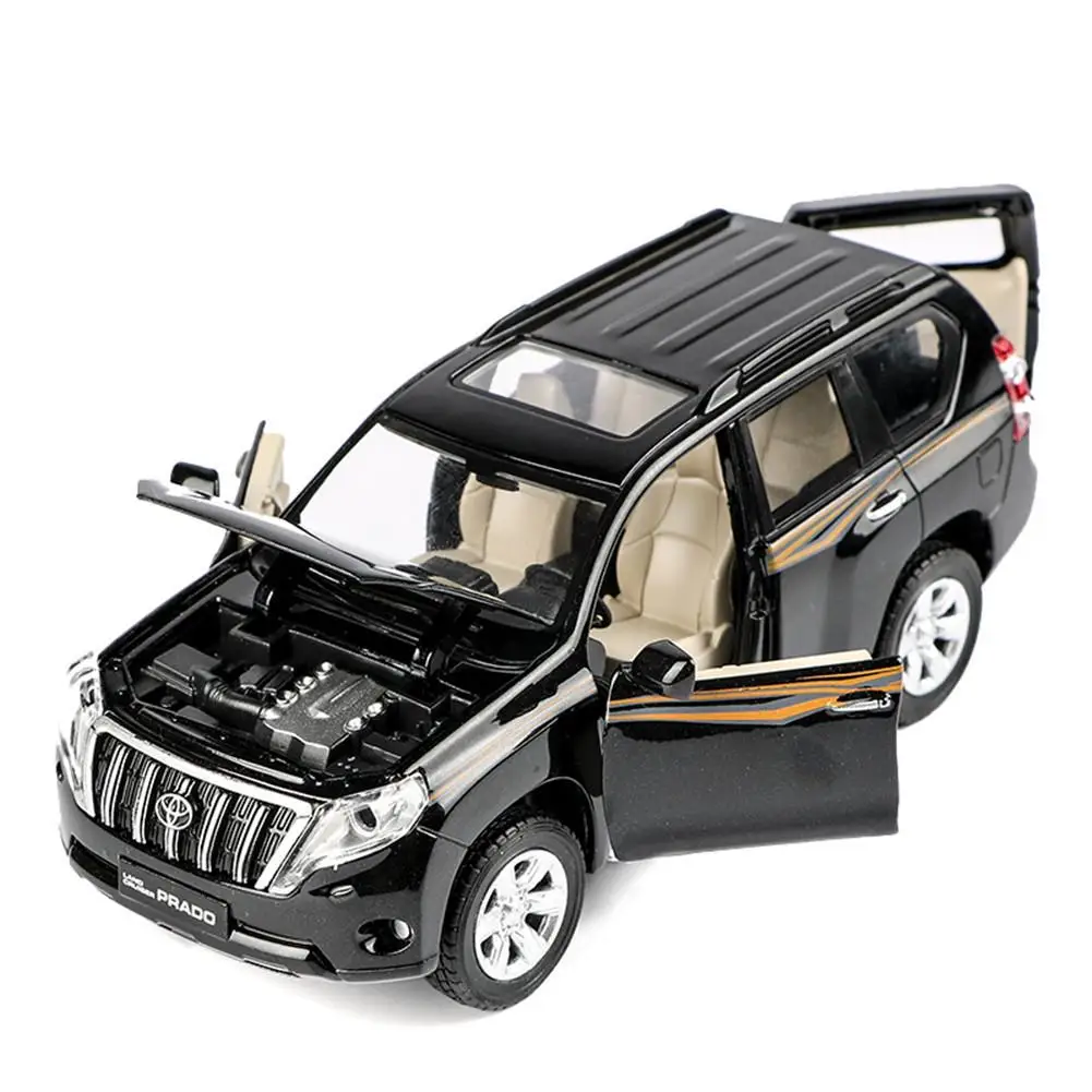 

1:32 Alloy Model Toy Car With Sound Light Pull Back Function For Toyota Prado Collection Model Car Birthday Gifts For Childern
