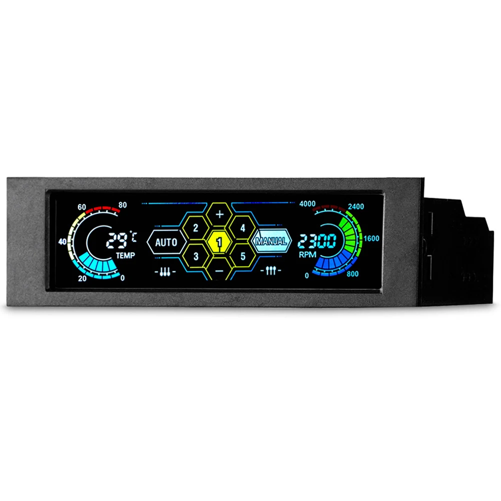 2019 New Hot Drive Bay PC Speed Controller LCD Front Panel for Desktop CPU Fan Cooler 2