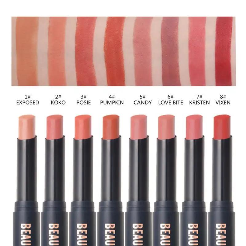 

New 8 Colors Matte Lipstick Lip Cream Makeup Moisturizer Waterproof Lasting Lip Stick For Girls Charming Lips Female Cosmetic