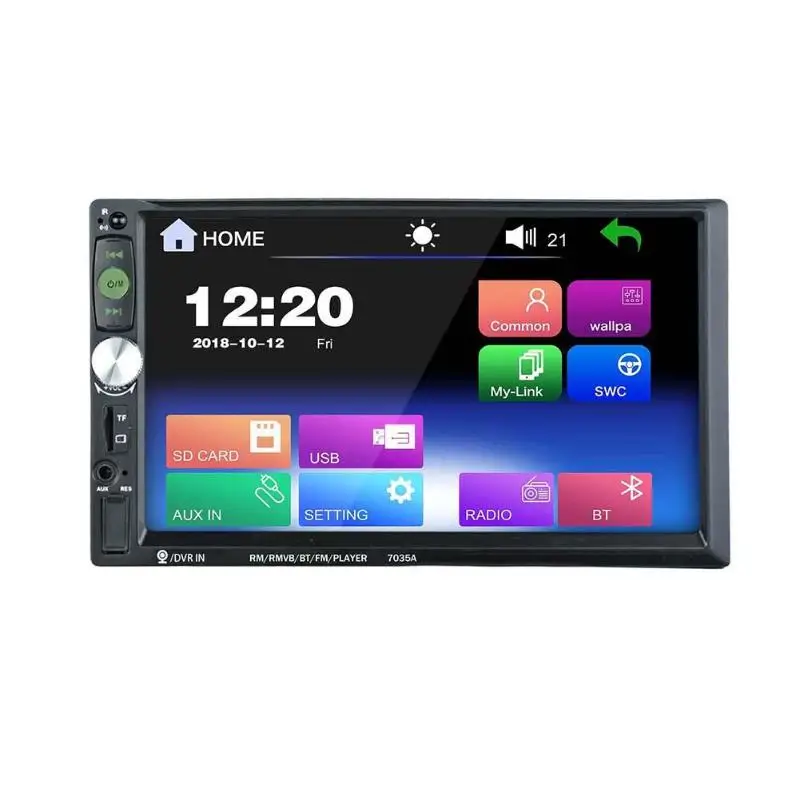 

7035A 2Din 7 Inch Capacitive Touch Screen Car Stereo MP5 Player FM Radio BT TF Phone Link USB Cable FM Electronics Tuning