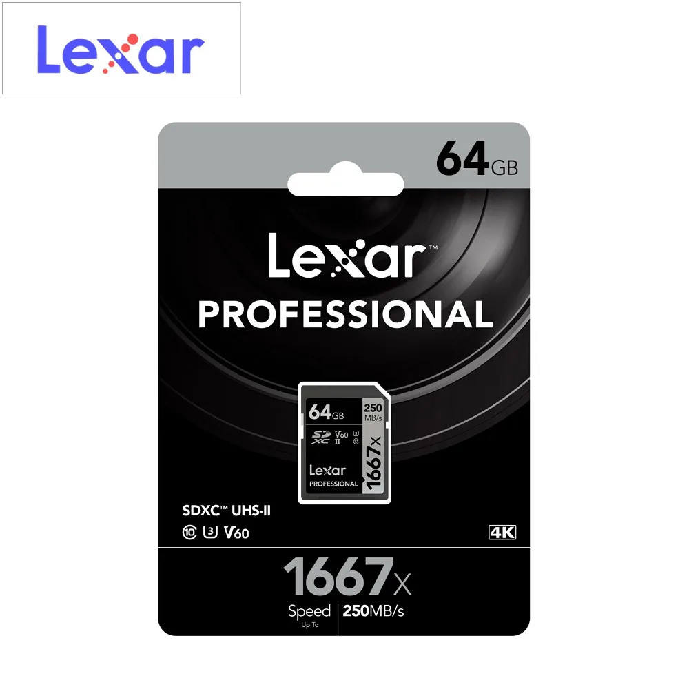 Новые карты памяти Lexar 1667X V60 250MBs флэш память sd карта s 64 Гб 128 ГБ micro U3 256 SDXC Для 3D 4K HD