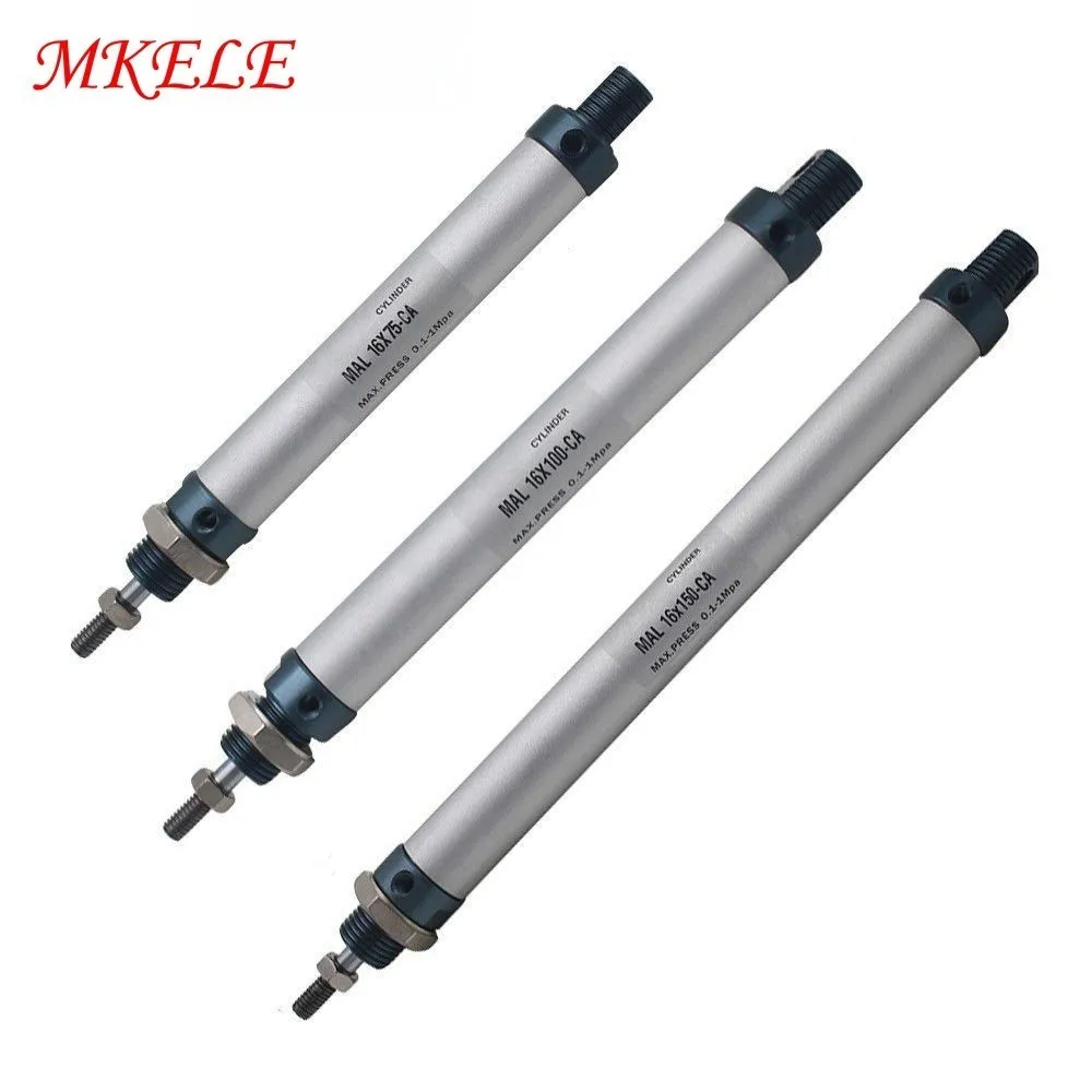 

16/20/25/32mm Bore 25-300mm Stroke MAL Series Mini Pneumatic Cylinder Double Acting Aluminum Alloy Air Cylinder Free Shipping