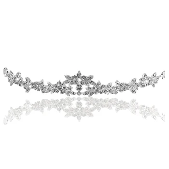

Wedding Style Rhinestone Decor Bride Crown Hair Barrettes /Hairband /Hair Clip /Hair Loop (Sliver)