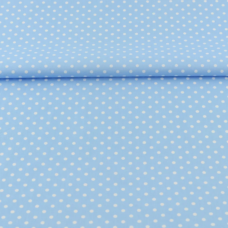 White Dots Designs Blue Sewing Dolls Decorations Bedding Scrapbooking Quilting Patchwork 100% Cotton Fabric | Дом и сад