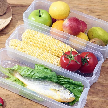 

Storage Bins Refrigerator Storage Box Food Storage Containers with Lid for Kitchen Fridge Cabinet Freezer Desk Organizer