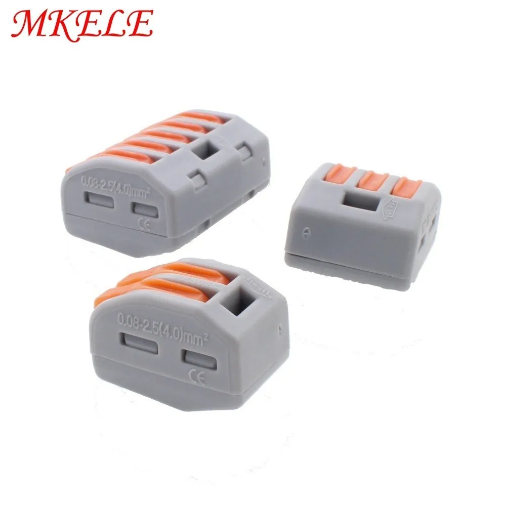 

60 PCS MKELE type PCT-212 213 215 20pcs 2P + 20pcs 3P + 20pcs 5P Universal Compact Wire Connector Conductor Terminal Block