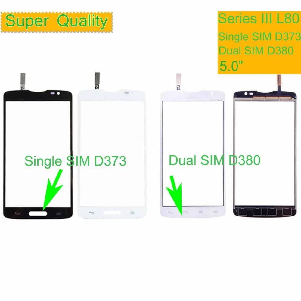 10 шт. для LG Series III L80 Single D373 Dual SIM D380 сенсорный экран Сенсорная панель Датчик