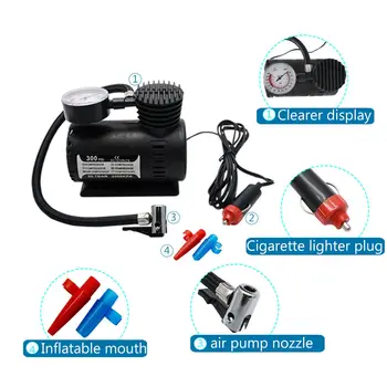 

Portable Electric Auto Car Tire Infaltor Pump Air Compressor 12V 300psi Mini