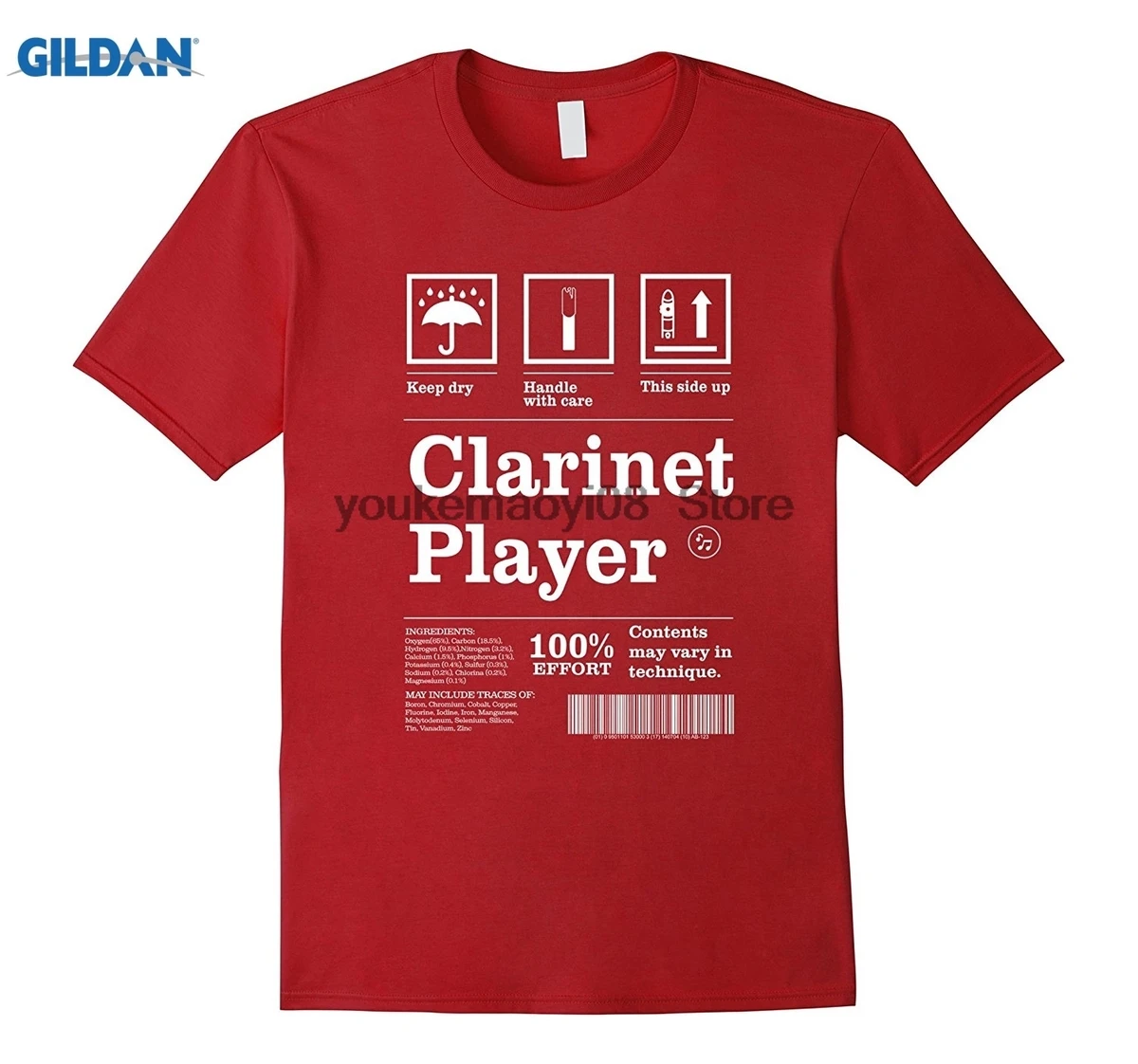 

GILDAN 100% cotton O-neck printed T-shirt Clarinet Player T shirts