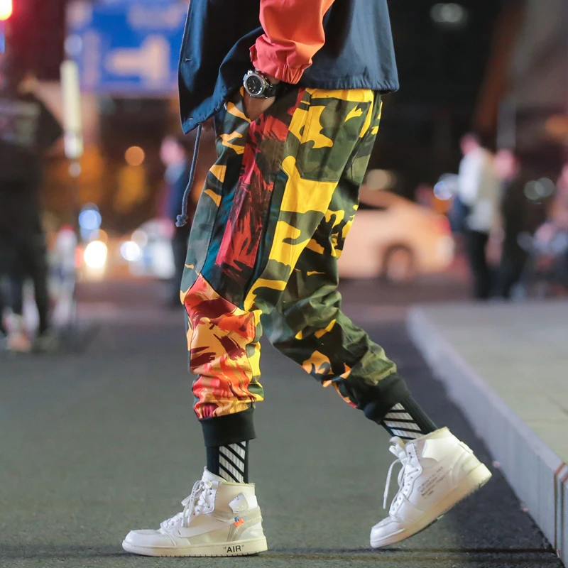 M 5XL мужские уличные камуфляжные шаровары Harajuku большого размера для танцев 2019