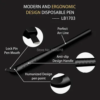 

Hot design 100 pcs eyebrow disposable pen with 9/12/14/18U needle microblading Blade Manual Microblade tattoo handle machine