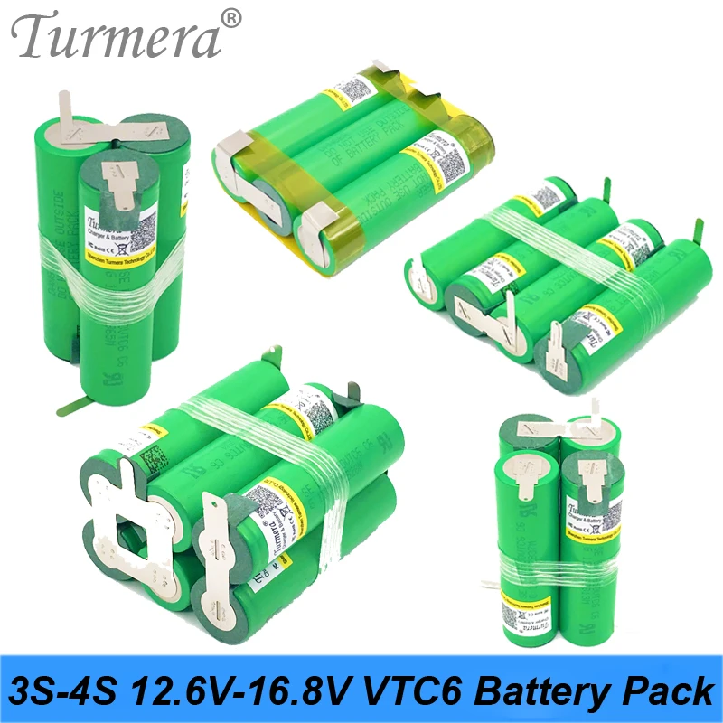 Najtaniej 3S 12.6V 4S 16.8V akumulator US18650VTC6 3000mah 30A prąd rozładowania dla baterii śrubokręt shura (dostosuj)