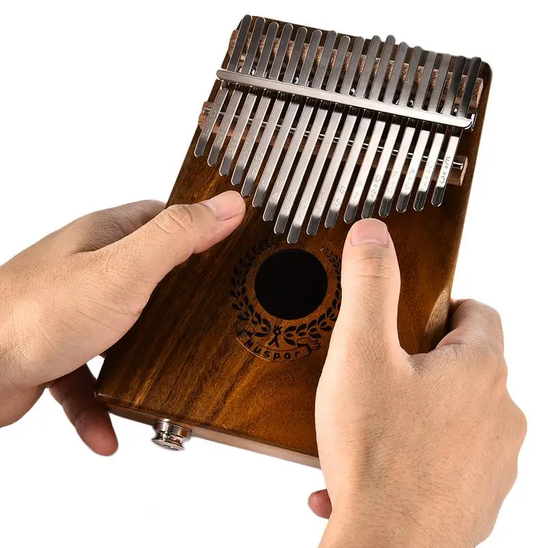 17 клавишным электрическая коробка EQ Kalimba Портативный Акация деревянная пианино