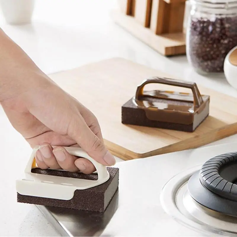 

1pc Magic Cleaning Brush Emery Knife Sharpener Kitchen Pot Sponge Eraser Descaling Rust Remover Sponge Rub Cleaning Brush
