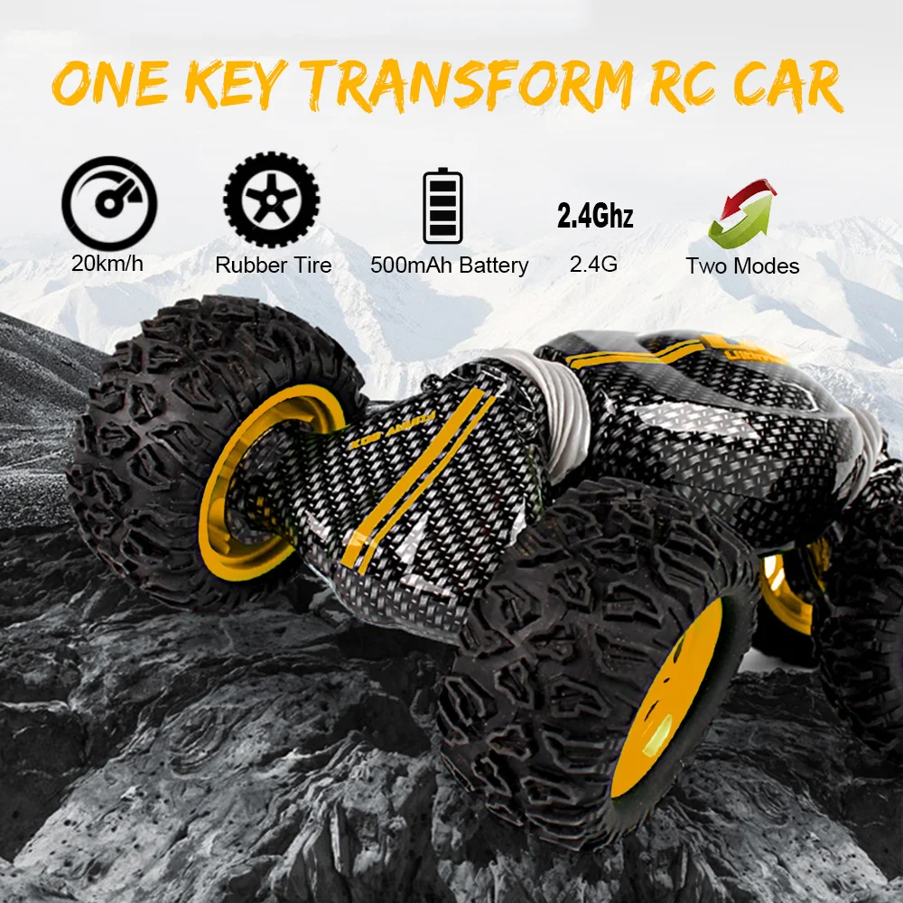 

RC Cars One Key Transform RC Stunt RC Car 2.4G 4WD All-terrain Vehicle Crawler for Kids Adults Outdoors Toys