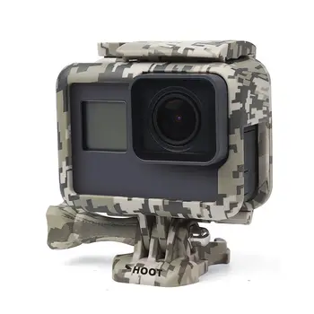 

Shoot Camouflage Gray Protective Frame Mount Stand Housing Case for GoPro Hero 6/5/HERO(2018) Side Open Mount Shell Cover for