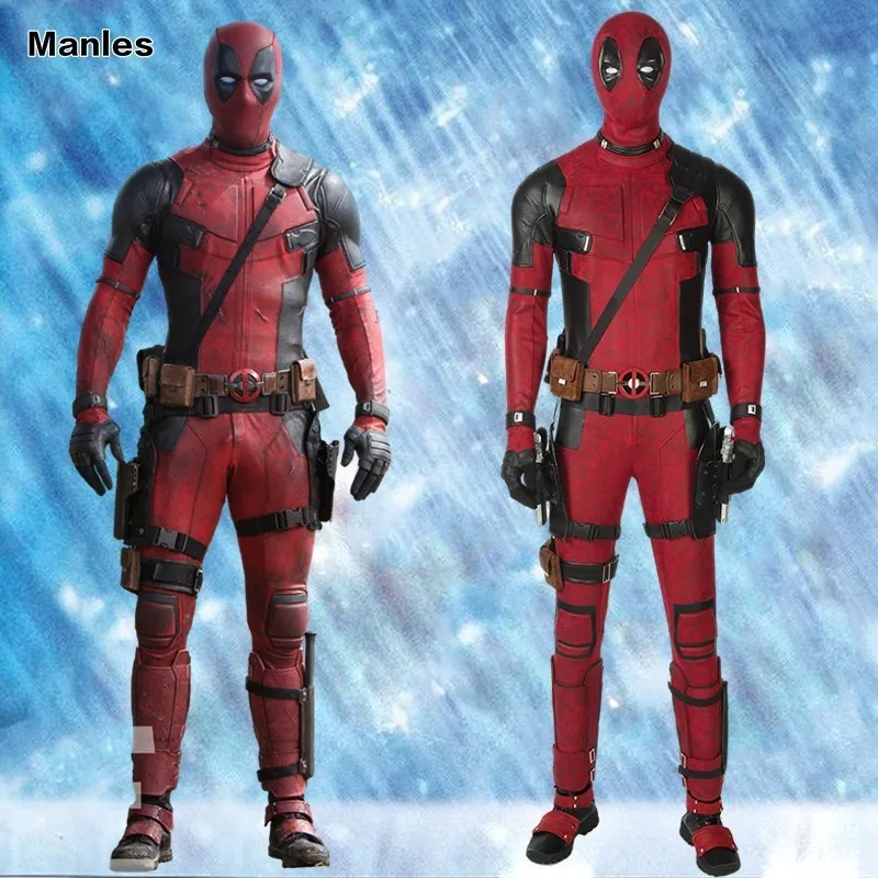 

Movie Deadpool 2 Once Upon A Deadpool Costume Wade Winston Wilson Cosplay Carnival Halloween Leather Party Full Set With Boots