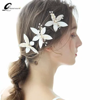

Prom Bride Bridesmaid Hair Accessories Pearl Hair Pin Clip Luxury Crystal Rhinestone Wedding Hairpins Sticks For Women