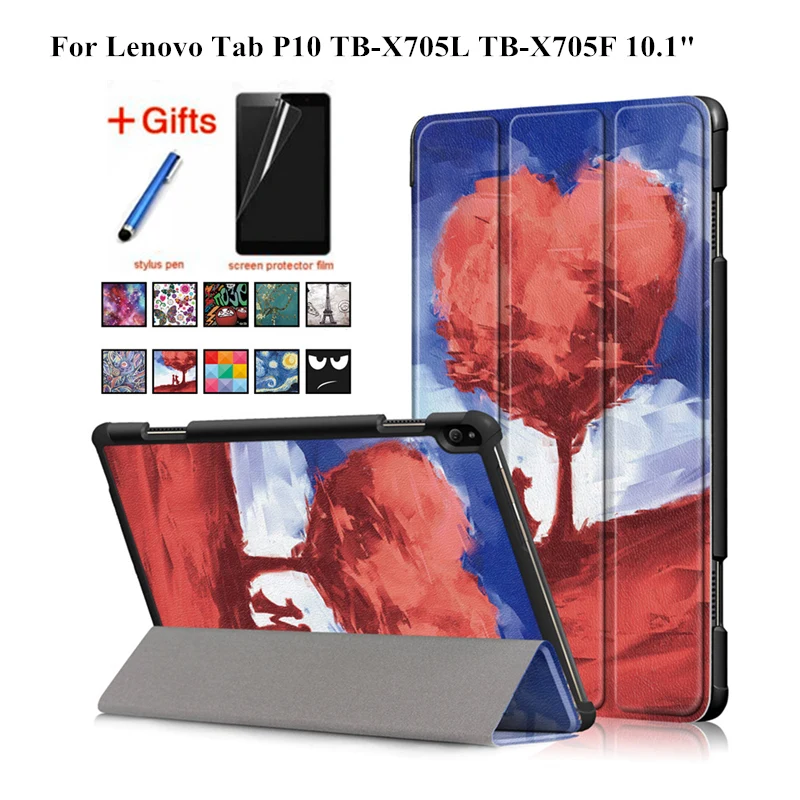Чехол для Lenovo Tab P10 10 Smart Cover Funda TB X705L X705F 1 &quotПланшет ультра тонкий магнитный 3