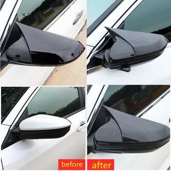 

2019 ABS Carbon Fiber Horn Rearview Side Mirror Cover Shell Rearview Mirror Edge Guards Cover For Honda Civic 2016-2018 New 2Pcs