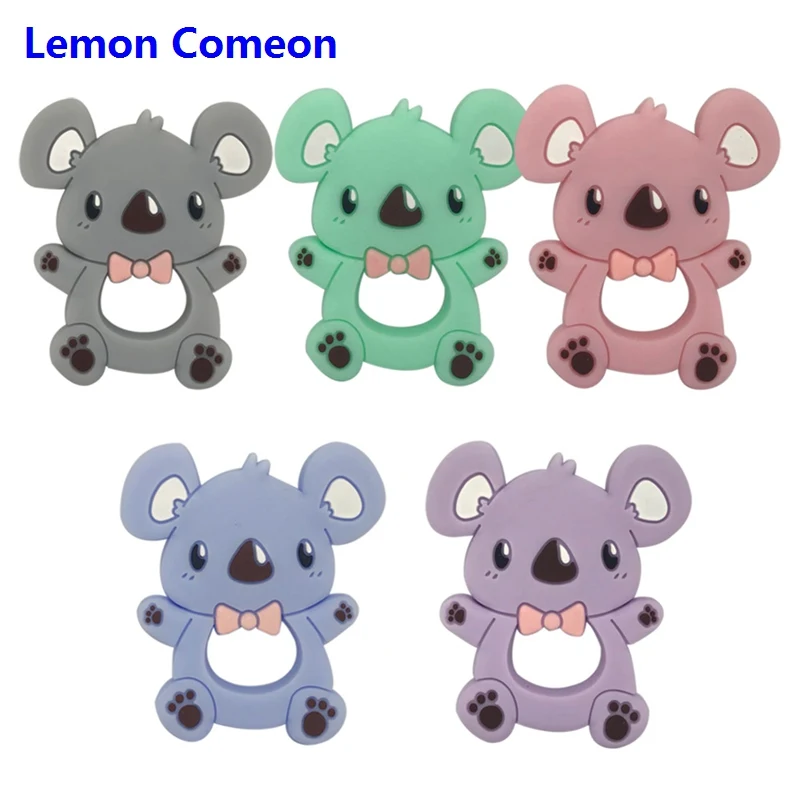 

Lemon Comeon 1PC Silicone Animals Teether Koala BPA Free Beads Rodent For Baby Teething Chew Charms Pacifier Chain Nurse Gift