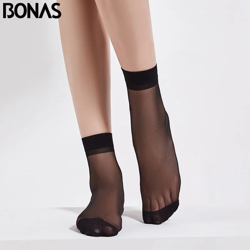 BONAS 5 шт./лот 20 см женские короткие носки летние эластичные до щиколотки