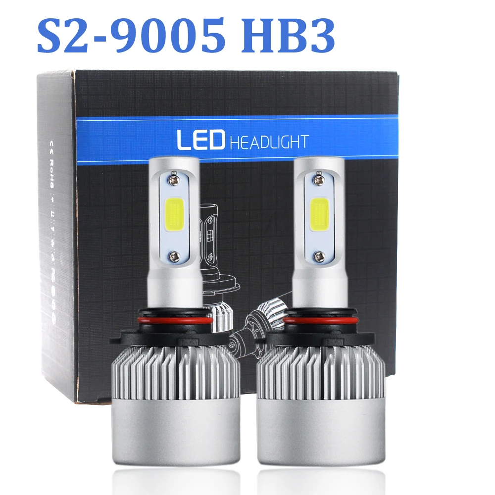 

1pair 9005 HB3 LED Headlight Bulb COB Chip 36W Adjustable Beam S2 LED Car Headlight Spotlight 6500K White Auto Fog Lamp DC 9-32V