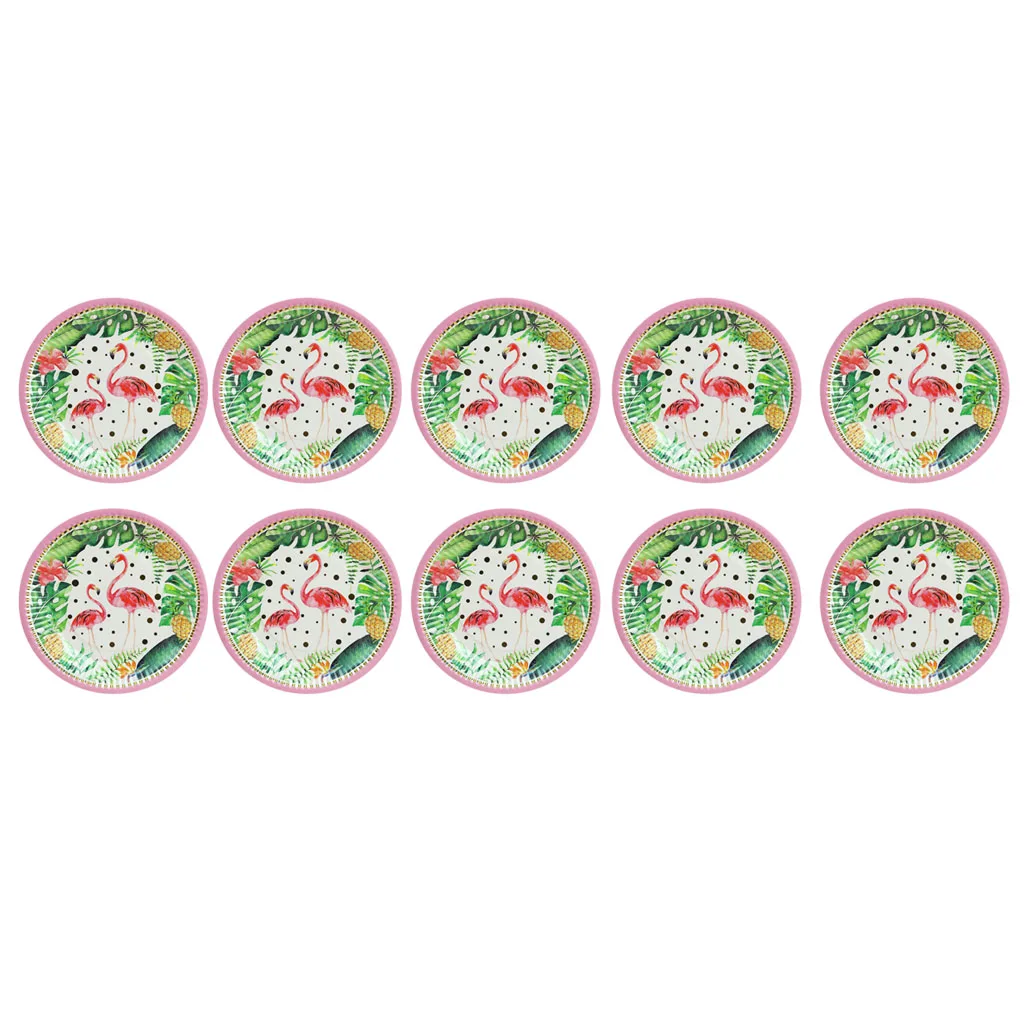 

10x Tropical Flamingo Paper Plates Disposable Tableware Party Decorations Festive & Wedding Party Supplies