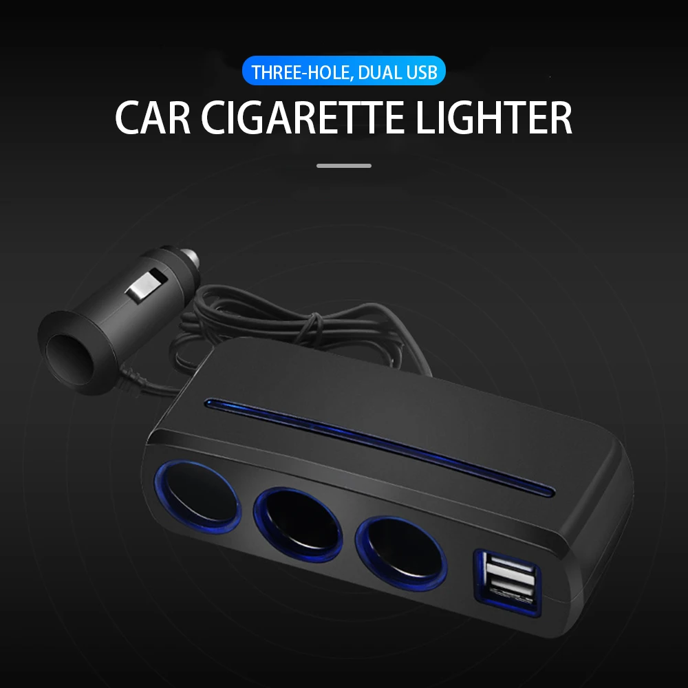 3 полосная Тройная Автомобильная зажигалка 2 USB два usb порта разветвитель зарядное