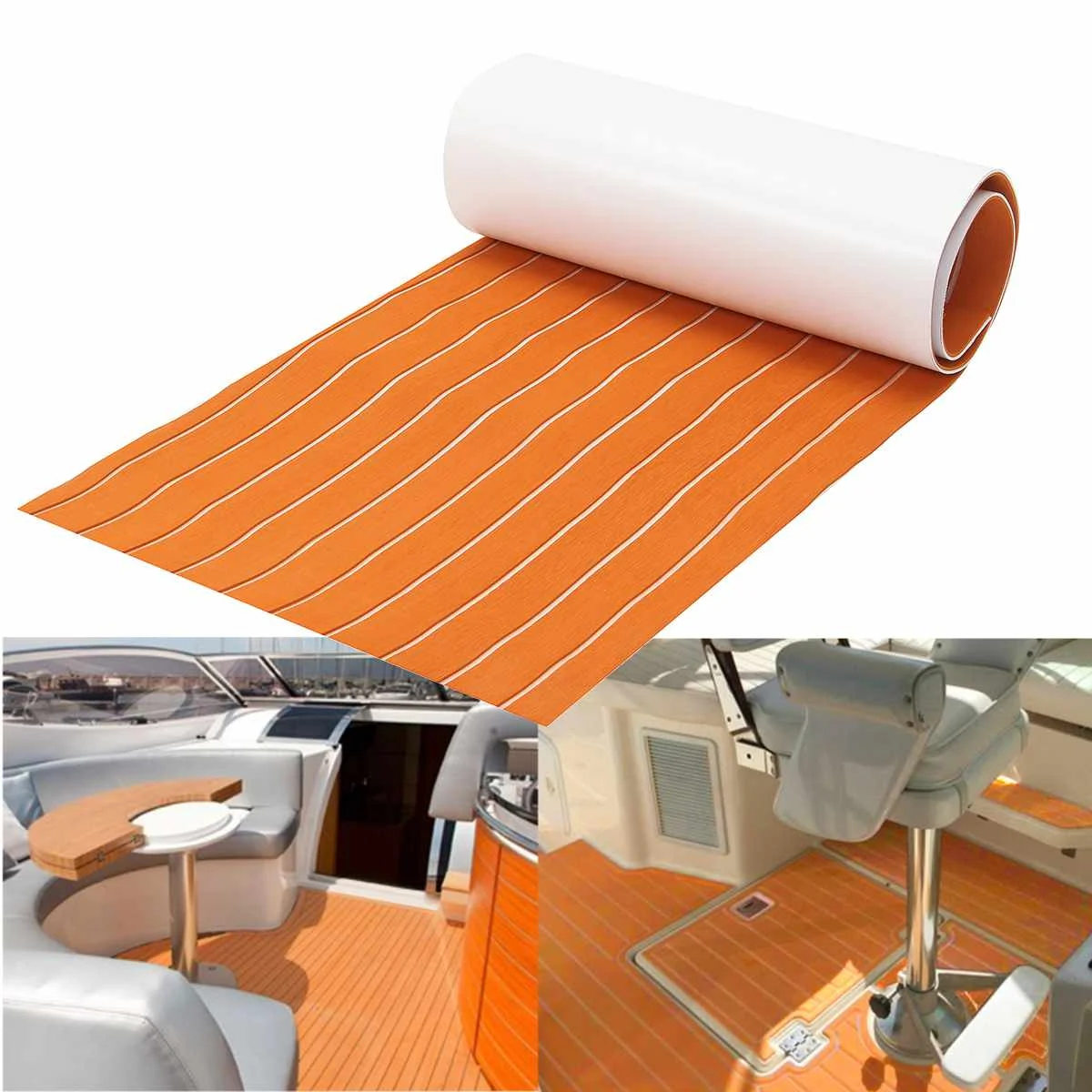 

Self Adhesive EVA Boat Yacht Marine Flooring Faux Imitation Teak Decking Sheet Pad 600MM*2000MM*6mm Foam Floor Mat Wholesale