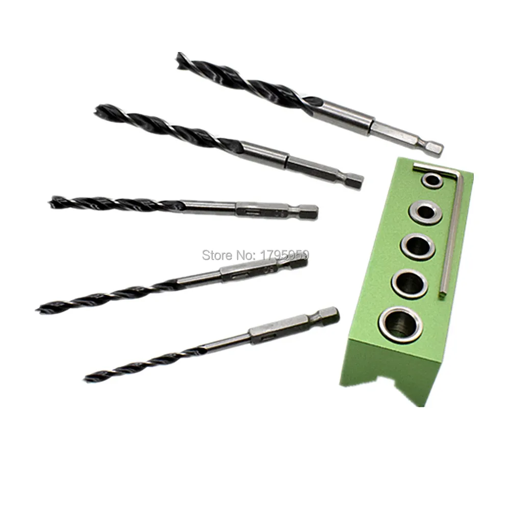

Drill 90 Degree Straight Angle Guide Doweling Jig with 5pc Twist Drill Bit 4mm to 10mm Woodwork Drill Bits Wood Drilling Tools