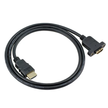 

Hdmi Extension Cable High Speed Hdmi Male To Female Extension Wire Cord Hdmi Extender With Screw Nut For Panel Mount - Gold Pl