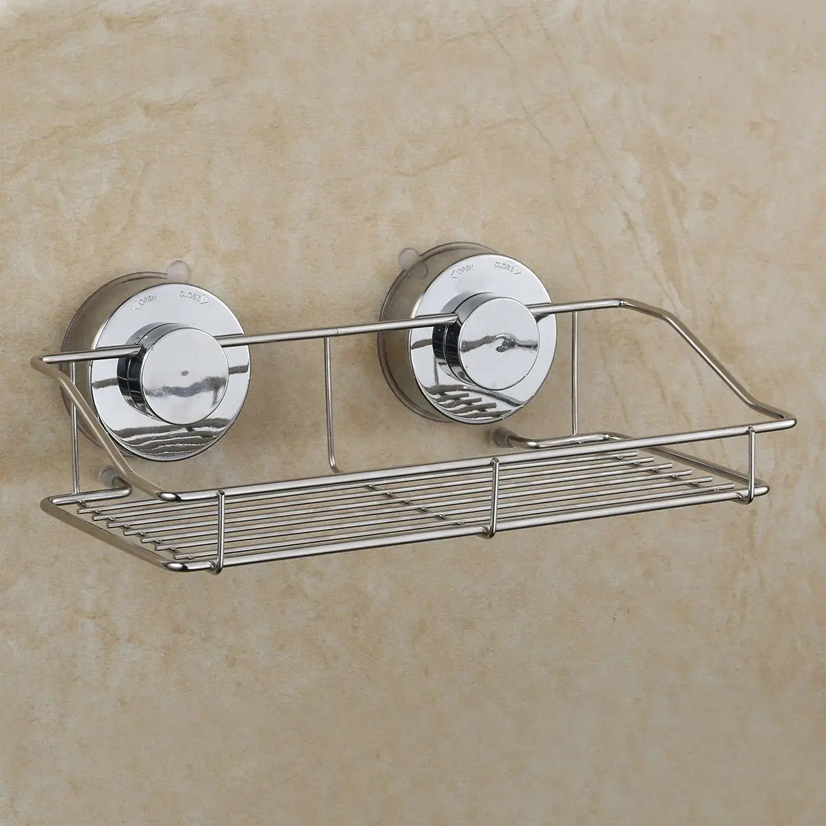 

Wall Mounted Storage Shelf Kitchen Holder With Wire Rack With Suction Cup Bathroom Cloth Organizer 25*13.3*7.5CM
