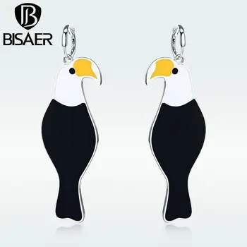 

BISAER 2019 NEW Siver Color Novelty Toucans Bird Stud Earrings For Women Brincos Bijoux Jewelry Birthday Gifts HNE193