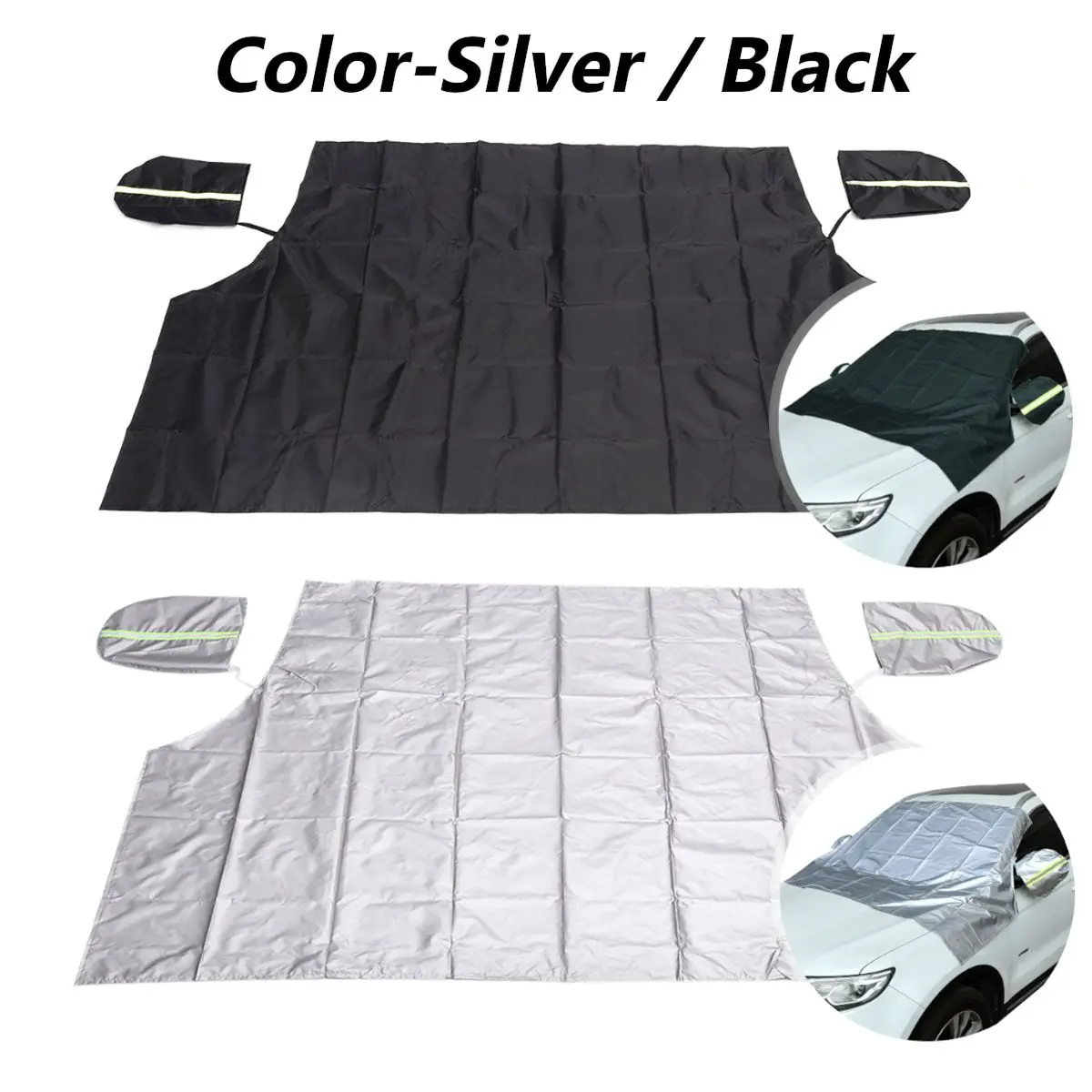  210x123.5cm Car Magnetic Windshield Windscreen Cover Snow Sun Dust Ice Frost with Mirror Protector 