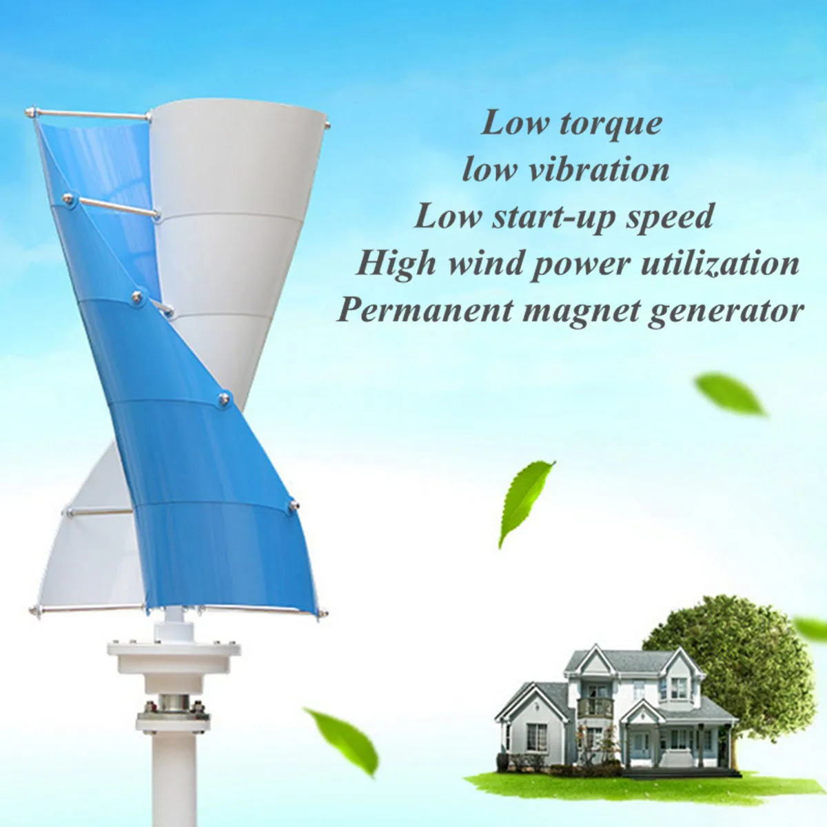 

DC 12V 100W Vertical Spiral Wind Power Generator Charge Controller Kit WindTurbine Mini Windmill Electrical Energy Equipment