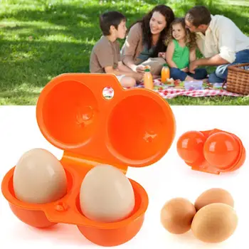 

Portable Kitchen Food Container Egg Storage Box Organizer Hiking Outdoor Camping Carrier for 2 Egg Case Box