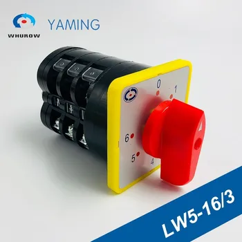 

0-6 position manual electrical Rotary Switch 16A 660V 3 poles Custom Cam Changeover switches universal Silver contact LW5-16/3