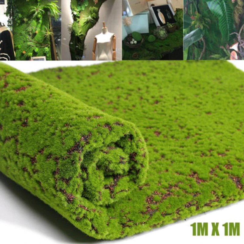 1M*1M Artificial Moss Fake Green Plants Faux Moss Grass For Shop Home