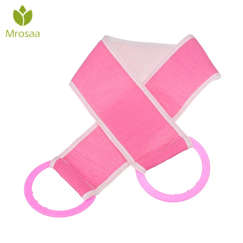 

1 Pcs Mrosaa Bath Belt Back Cleaning Brush Exfoliating Washing Towel Sponge Body Washcloth Bathroom Scrubber Towel Random Colors