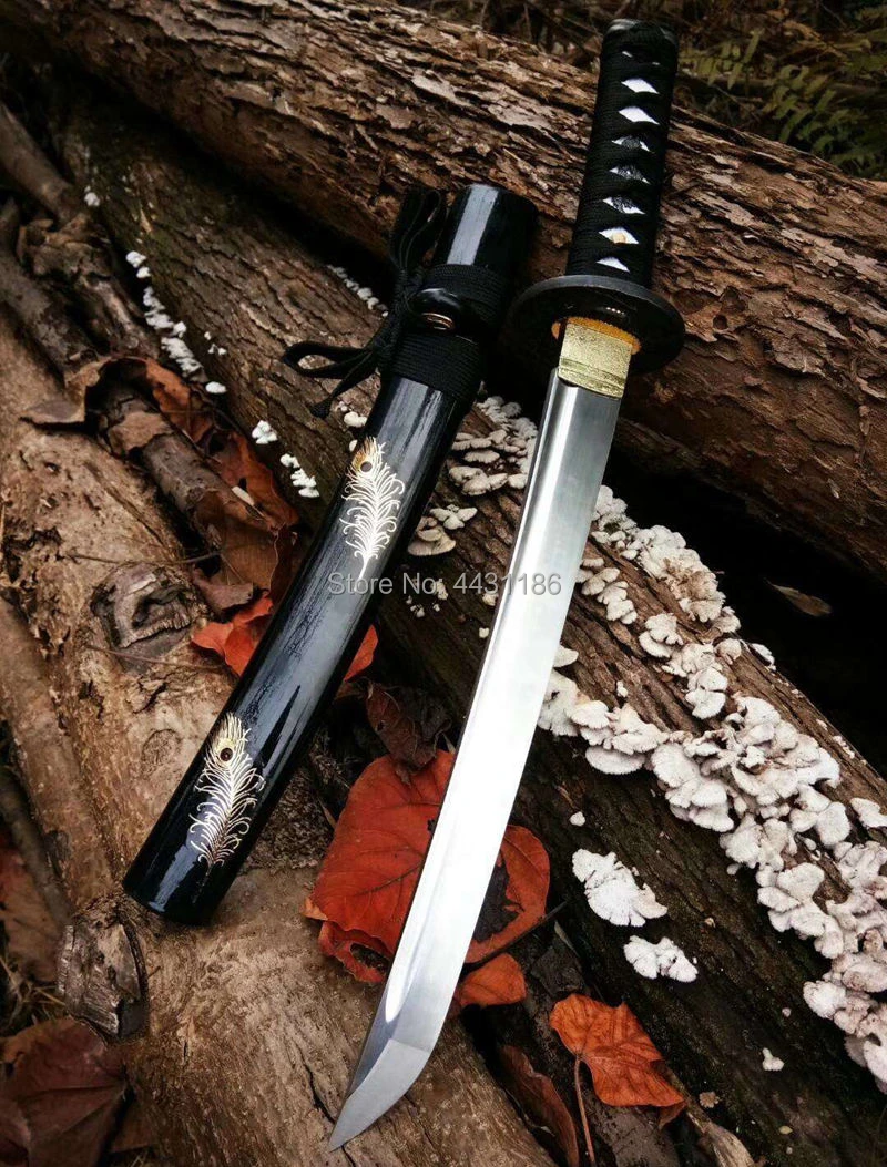 Handmade Full Tang 1095 High Carbon Steel Sharp Tanto Japanese Wakizashi Sword Samurai Katana Nice Hard Wood Feather Saya Swords Aliexpress
