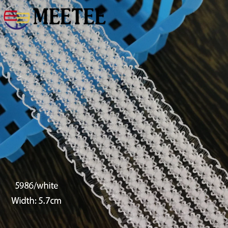 Meetee 10 ярдов 1 8 9 2 см черно белая эластичная тесьма DIY широкая кружевная юбка для