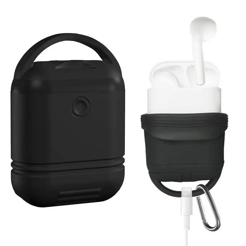 Case For Apple Bluetooth Headphones Waterproof Drop-proof Dust Belt Hook Reserved Charging Port Young Simple Black | Электроника