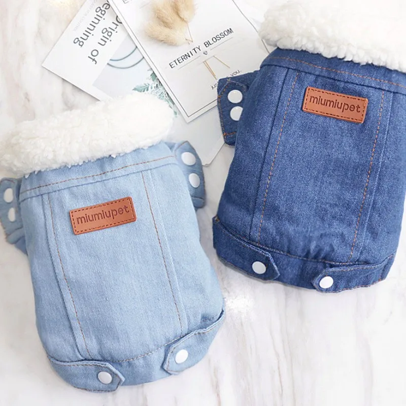 

Korean Fashion Winter Dog Clothes Warm Dog Denim Coat Jeans Puppy Dog Clothes Pet Outfits Costume Chihuahua Poodle Bichon Coat35