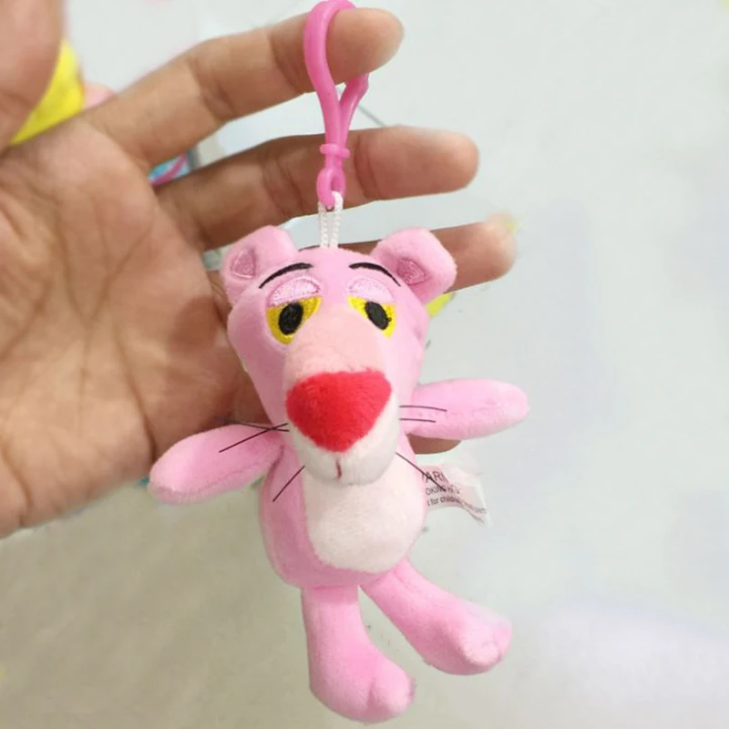 

1 Pc Cute Cartoon Animal Keychain Plush Keychain Pink Panther KeyChain Bag Pendant Hanging Ornament for Girls Plush Toy